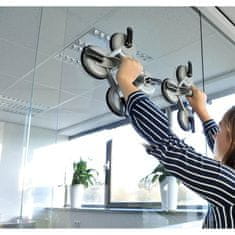 Vidaxl Vakuumska dvigalka s 4 priseski aluminij srebrna