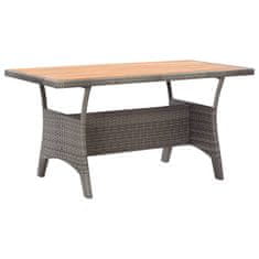 Vidaxl Vrtna miza siva 130x70x66 cm trden akacijev les