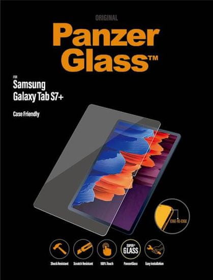 PanzerGlass Edge-to-Edge zaščitno steklo za Samsung Galaxy Tab S7+/S8+/S9+/S9+FE, prozorno