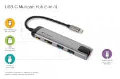 Verbatim priklopna postaja iz USB-C na 2x USB 3.0, USB-C, HDMI 4K, Gigabit Ethernet