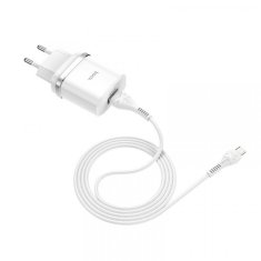 Hoco C12Q hišni polnilec C12Q ,3A z 3.0 QC USB + MicroUSB kabel, bel