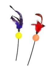 Igrača mačka Ribiška palica s perjem in žogico