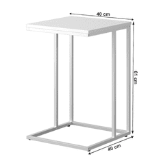 KONDELA Stranska miza, bela, KALA