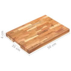 shumee Deska za rezanje 50x35x4 cm trden akacijev les