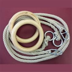 Spartan obroči z vrvjo, leseni, 18 cm