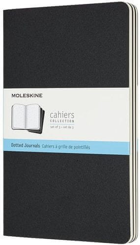 Moleskine Cahier Journals beležnica, velika, s pikami, črna, 3 kosi