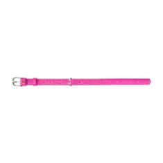 WAUDOG Ravna usnjena ovratnica roza barve s kristali 19-25 cm, širina: 9 mm roza