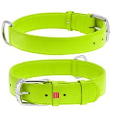 WAUDOG ravna zelena usnjena ovratnica za pse 18-21 cm, širina: 9 mm zelena