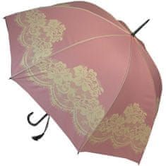 Blooming Brollies Damski palični dežnik - Roza z motivom čipke Pink Vintage lace BCSVP