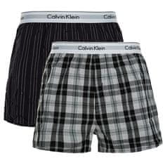 Calvin Klein 2 PACK - moške kratke hlače NB1396A -JKZ Ryan Stripe Deep Well / Hickory Plaid Black (Velikost L)