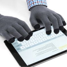 rokavice za zaslone na dotik, sive, uni