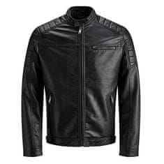 Jack&Jones Moška jakna JJEROCKY 12147218 Black PU (Velikost S)
