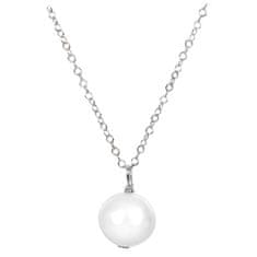 JwL Luxury Pearls Prava biserno bela barva na srebrni verižici JL0087 (veriga, obesek)