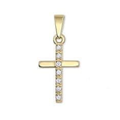 Brilio Obesek križ iz rumenega zlata s kristali 249 001 00565