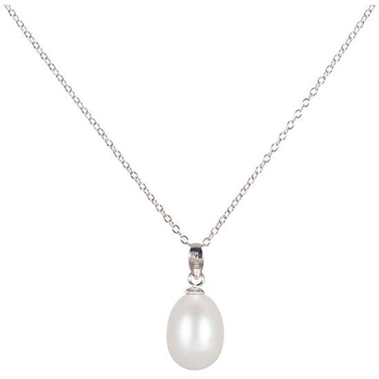 JwL Luxury Pearls Srebrna ogrlica s pravim biserom JL0436 (veriga, obesek)