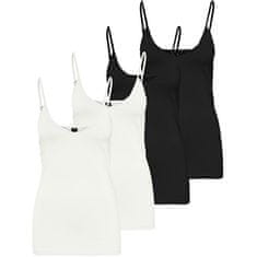 Vero Moda 4 PACK - ženska majica VMMAXI rokavov VMMAXI 10247491 Bright White, Black (Velikost XXL)