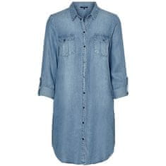 Vero Moda Ženska obleka VMSILLA 10184172 Light Blue Denim (Velikost S)