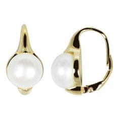 JwL Luxury Pearls Pozlačeni uhani s pravimi biseri JL0532