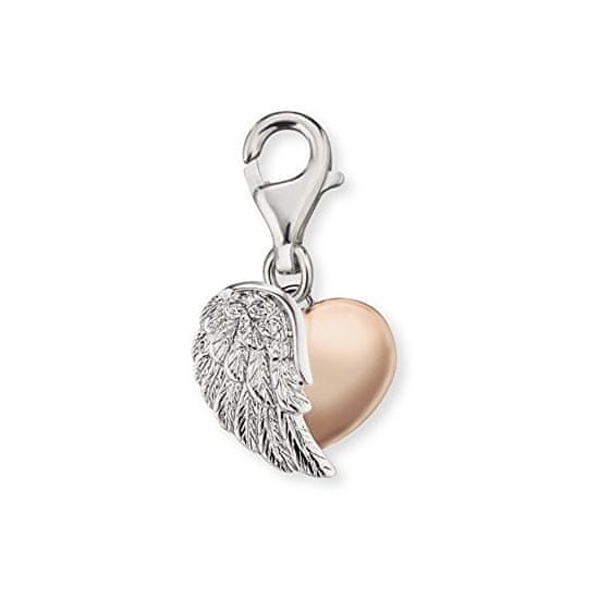 Engelsrufer Obesek iz srebrnega dvobarvnega zapestnice Srce s krilom ERC-HEARTWINGBI