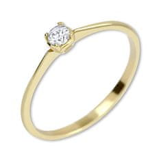 Brilio Zaročni prstan iz rumenega zlata s kristalom 226 001 01036 (Obseg 58 mm)