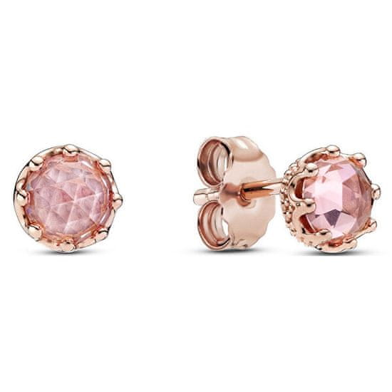 Pandora Bronasti uhani s kamenčki Crown 288311C01