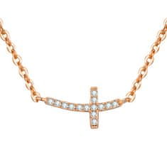 Beneto Srebrna ogrlica iz srebrnega zlata s križem AGS546 / 47-ROSE