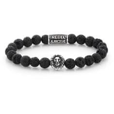 Rebel & Rose Zapestnica iz kroglic Black Moon RR-8L021-S (Dimenzija 16,5 cm - S)