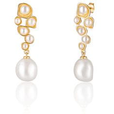 JwL Luxury Pearls Pozlačeni biserni uhani JL0655