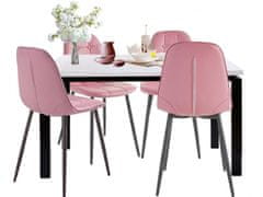 Danish Style Jedilni set Silve, 4+1, 160 cm, roza / bela 