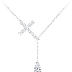 Preciosa Srebrna ogrlica Cross Shiny Cross s kubičnim cirkonijem Preciosa 5301 00