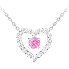 Preciosa Romantična srebrna ogrlica First Love s kubnim cirkonijem Preciosa 5302 69