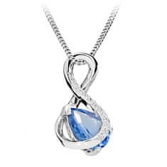Silver Cat Modna ogrlica z modrim spinelom in cirkoni SC411