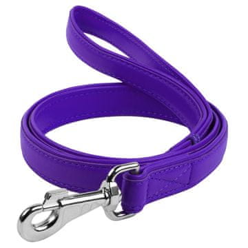 WAUDOG Ploščat usnjen povodec vijolične barve 122cm