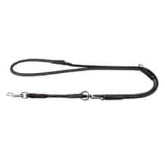 WAUDOG Switching okrogel usnjen povodec Soft black 183cm 6 mm Črna