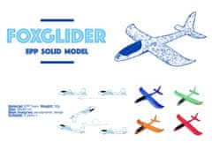 FOXGLIDER Otroško letalo za metanje - zeleno letalo 48cm EPP