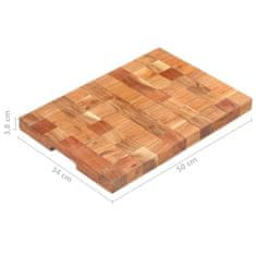 Greatstore Deska za rezanje 50x34x3,8 cm trden akacijev les