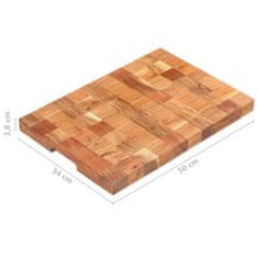 Greatstore Deska za rezanje 50x34x3,8 cm trden akacijev les