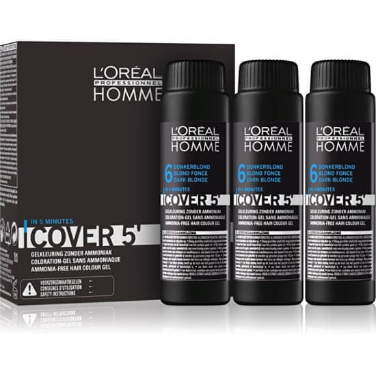 Loreal Professionnel Moška barva za lase Homme Cover 5 3 x 50 ml