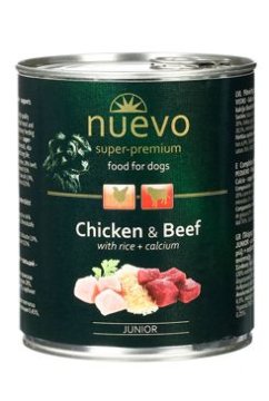 Nuevo dog Junior piščanec in govedina konz. 800g