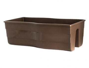 Skrinja za ograjo WAVE iz plastike, 60 cm, rjava