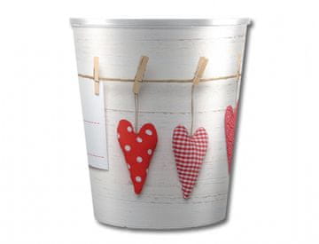 Pokrov za cvetlični lonec LOVE HEART plastični d12x14cm