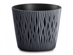 eoshop Pokrov za cvetlični lonec PESČENO 2v1 plastika mat d26x22cm