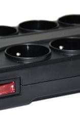 IN Prenapetostna zaščita z 8 vtičnicami in 4 USB priključki