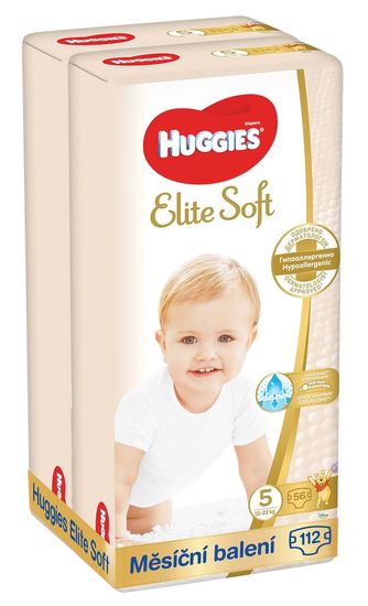 Huggies Huggies Elite Soft Plenice - mesečno pakiranje (12-22 kg) 2x 56 kos