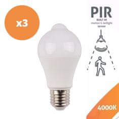 Avide 3x SMART LED sijalka E27 A60 10W 4000K s PIR senzorjem
