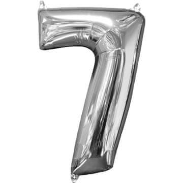 Amscan Folija balon 26 srebrnih številk 7 1 kos.