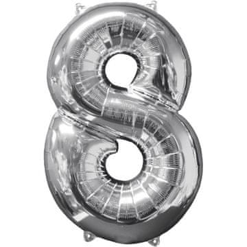 Amscan Folija balon 26 srebrnih številk 8 1 kos.
