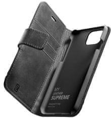 CellularLine usnjena torbica Supreme za Apple iPhone 12 Pro Max, črna SUPREMECIPH12PRMK