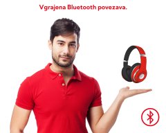 Platinet Freestyle FH0916R naglavne Bluetooth slušalke, rdeče
