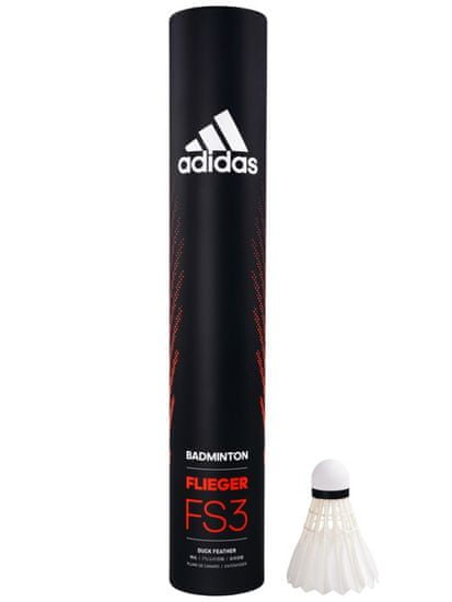 Adidas Flieger FS3 set žogic za badminton, 12 kosov, pernate, bele